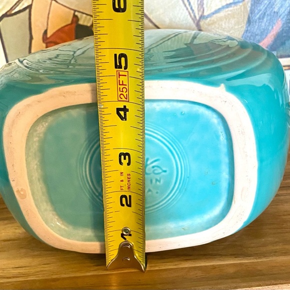 Vintage Fiesta Turquoise Disk Pitcher Fiesta Ware 7” - Picture 13 of 14